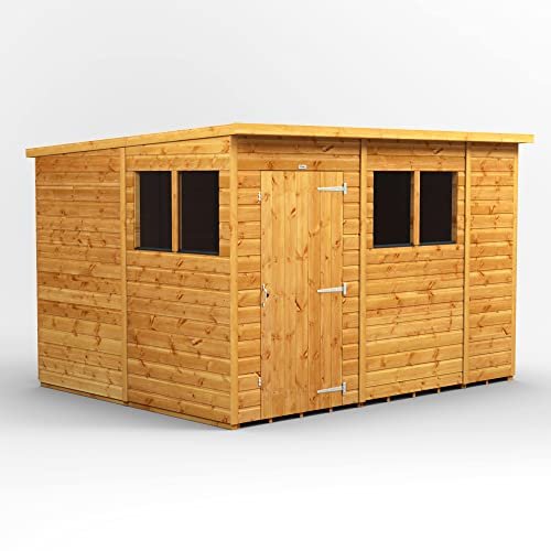 POWER High Grade Premium Pent Garden Wooden Shed with Security Features Pvc Window Sills
