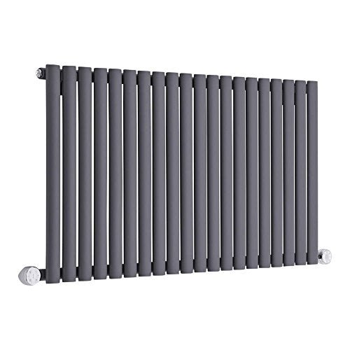 Milano Aruba Electric 1200W Modern Anthracite Horizontal Single Panel Oval Column
