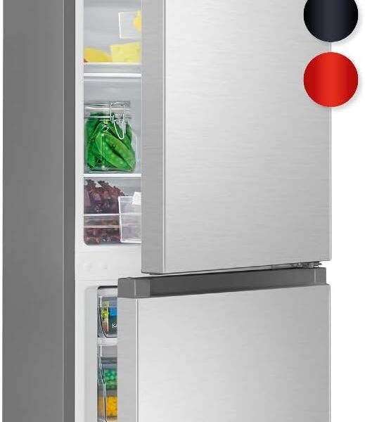 Bomann® Kühlschrank mit Gefrierfach | Energieklasse E | 143cm | Kühl Gefrierkombination leise 39 dB | 3 Ablagen & 3 Schubladen | Türanschlag