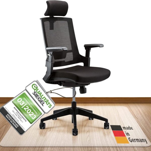 Königwerk Bodenschutzmatte Bürostuhl 90 x 120 cm milchweiß, rutschfest