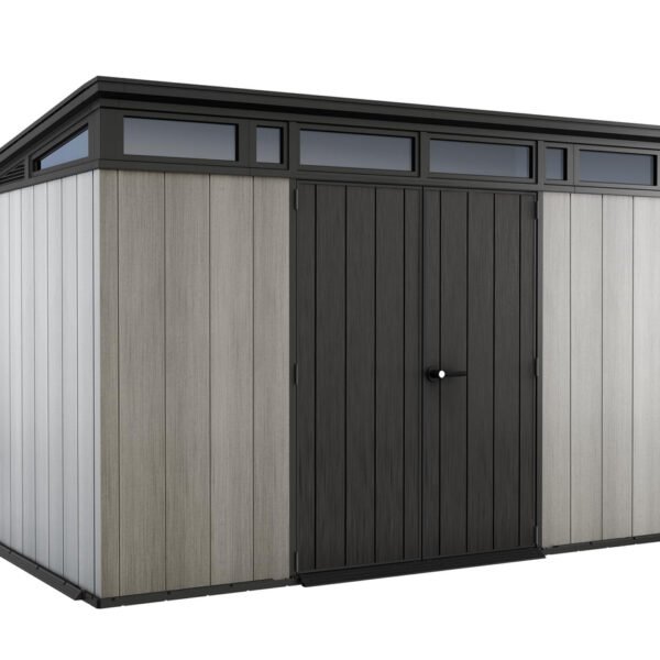 Keter Artisan Outdoor Pent Double Door Garden Storage Shed